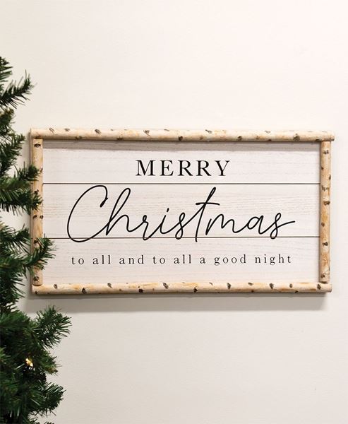 Picture of Merry Christmas To All Woodland Birch Wood Sign