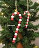 Picture of Large Wooden Bead Candy Cane Ornament