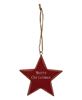 Picture of Red Star Christmas Words Ornament, 4/Set