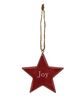 Picture of Red Star Christmas Words Ornament, 4/Set