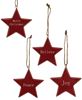 Picture of Red Star Christmas Words Ornament, 4/Set