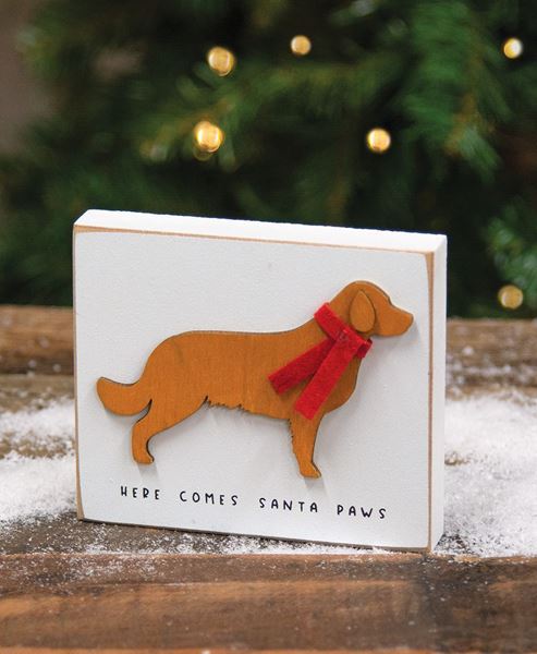 Picture of Here Comes Santa Paws Dog Block