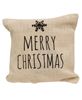 Picture of Merry Christmas Snowflake Natural Pillow