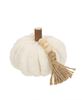 Picture of Cream Ribbed Pumpkin w/Beaded Tassel, Small