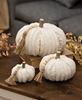 Picture of Cream Ribbed Pumpkin w/Beaded Tassel, Small