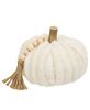 Picture of Cream Ribbed Pumpkin w/Beaded Tassel, Medium