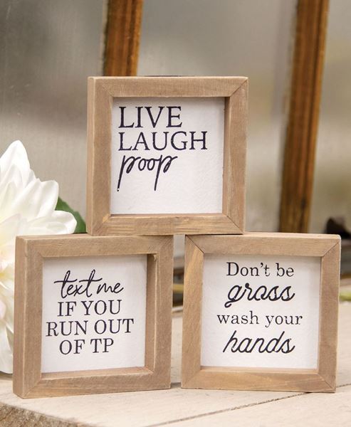 Picture of Live, Laugh, Poop Mini Sign, 3/Set