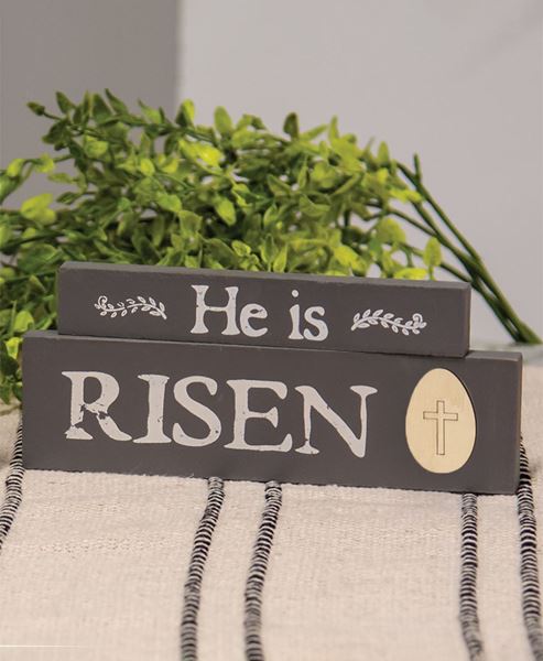 Picture of He Is Risen Stacking Blocks, Dark Gray, 2/Set