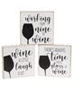 Picture of Always Time For Wine Polka Dot Square Block, 3/Set