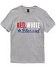 Picture of Red, White & Blessed T-Shirt, Heather Gray