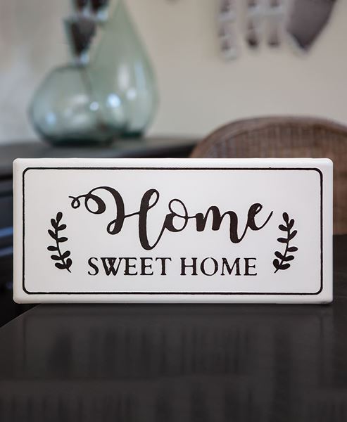 Picture of Home Sweet Home White Metal Wall Sign