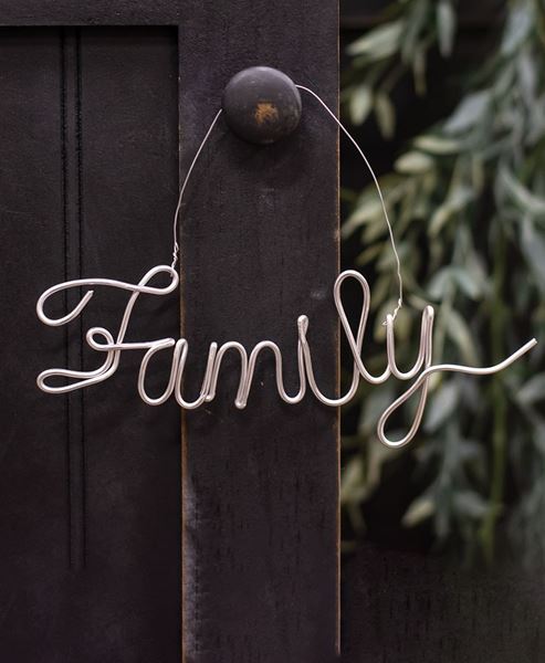 Picture of Family Script Metal Ornament