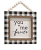 Picture of You + Me Beaded Buffalo Check Sign, 2/Set