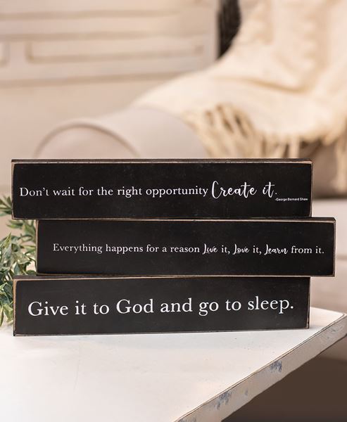 Picture of Give It To God Wooden Block, 3/Set