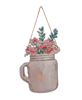 Picture of Floral Jar with Handle Metal Hanging Sign