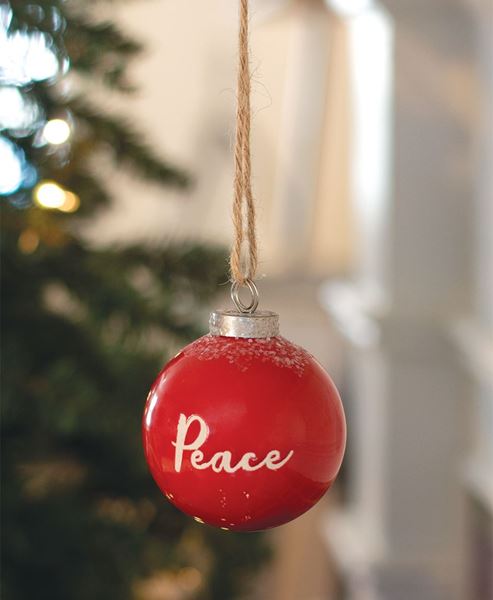 Picture of Red Ceramic Peace Ornament