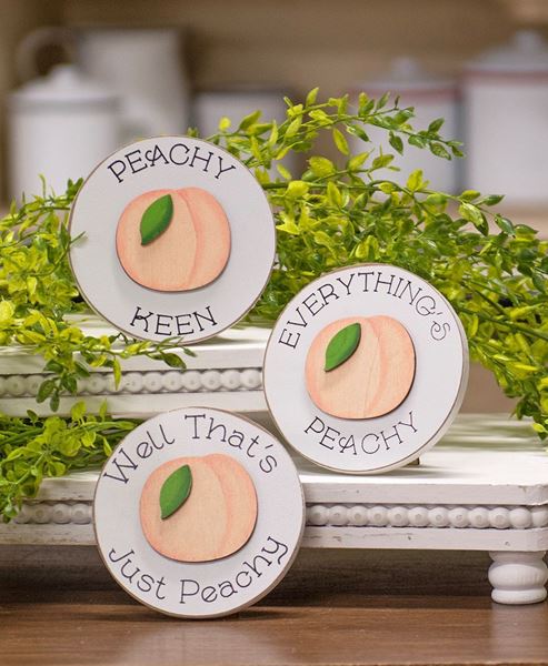 Picture of Peachy Keen Mini Round Easel Sign, 3/Set