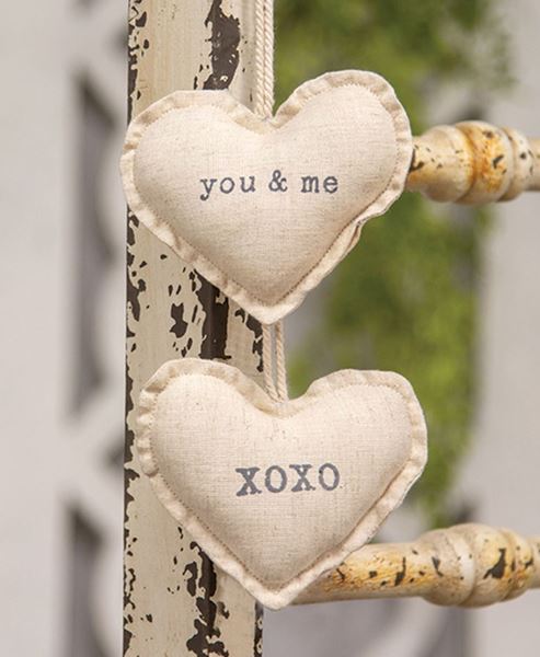 Picture of You & Me Fabric Heart Ornament, 2/Set