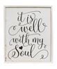 Picture of It Is Well With My Soul Distressed Framed Sign