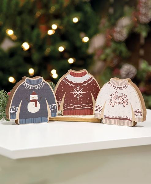 Picture of Christmas Sweater Chunky Sitter, 3/Set