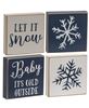 Picture of Let It Snow/Snowflake Square Block, 4/Set