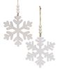 Picture of Distressed Beaded Wooden 6 Point Snowflake Hanger, 2/Set