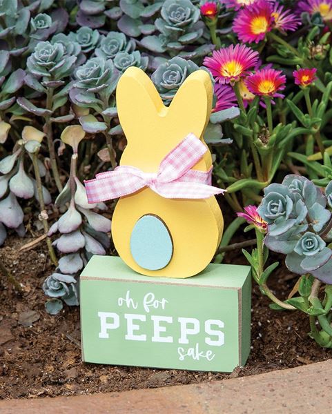 Picture of Yellow Peep Bunny on "For Peeps Sake" Sitter