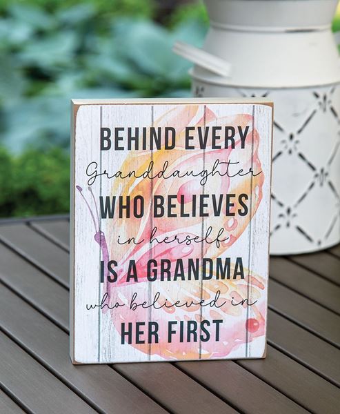 Picture of Behind Every Grandaughter Butterfly Box Sign