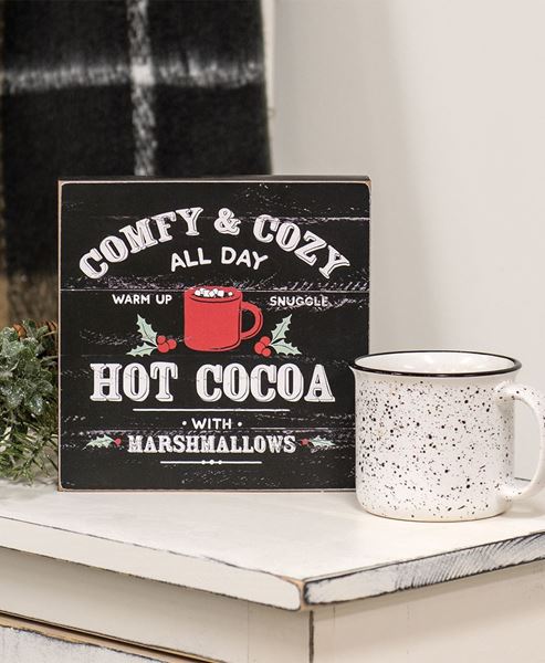 Picture of Barnwood Look Vintage Comfy & Cozy Cocoa Ad Box Sign