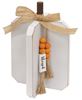 Picture of Medium Blessed Charm White Wooden Interlocking Pumpkin