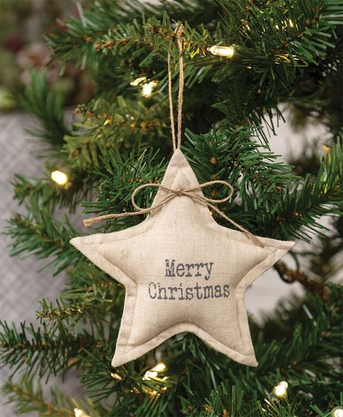 Picture of Merry Christmas Natural Star Ornament