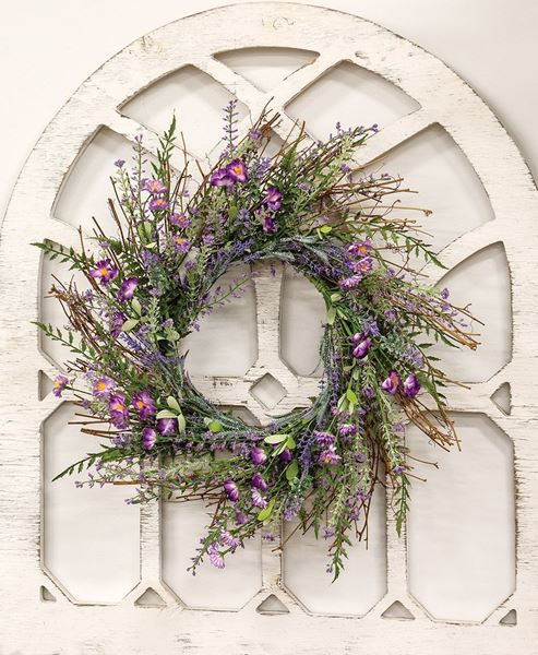 Picture of Lilac & Lavender Blossoms Twig Wreath