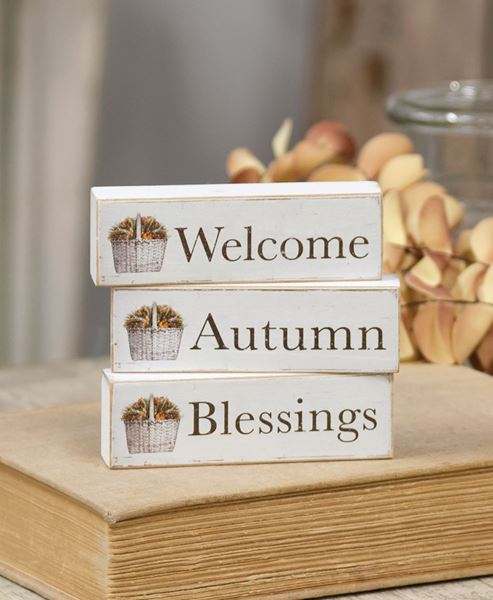 Picture of Welcome, Autumn, Blessings Block, 3/Set