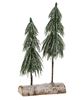 Picture of Snowy Pine Tree Pair on Log