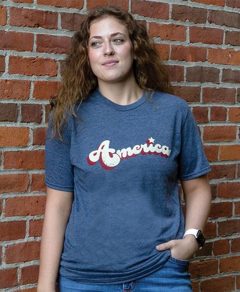 Picture of Vintage America T-Shirt, Heather Navy