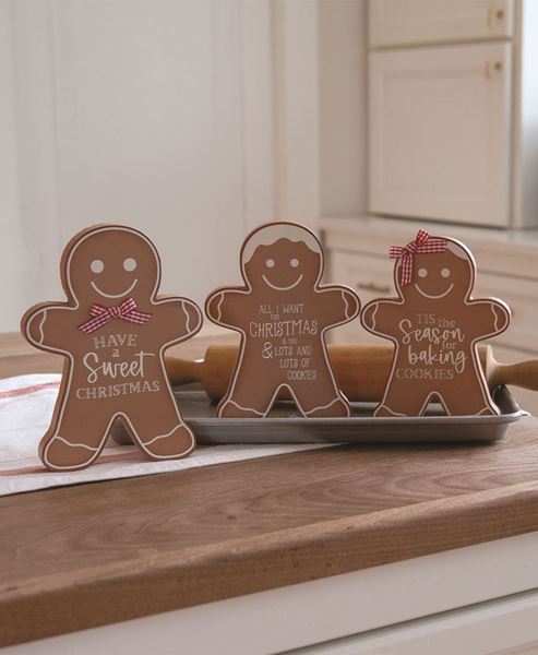 Picture of Christmas Words Gingerbread Sitters, 3/Set