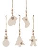 Picture of Beaded Wooden Stitched Snowflake Christmas Ornaments, 5/Set