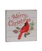 Picture of Merry Christmas Cardinal & Holly Square Block Sign