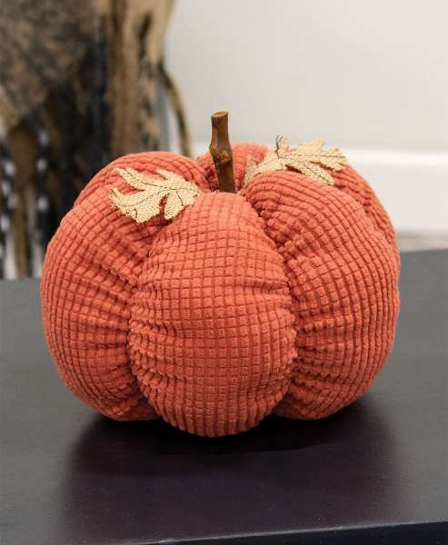 Picture of Burnt Orange Waffle Weave Pumpkin, 8" Dia x 6.5"H