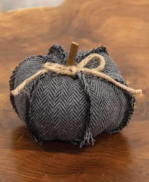 Picture of Dark Gray Chevron Pumpkin, 4.5" Dia x 3.5"H