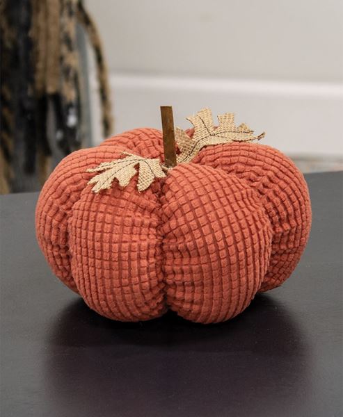 Picture of Burnt Orange Waffle Weave Pumpkin, Medium