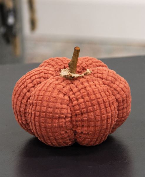 Picture of Burnt Orange Waffle Weave Pumpkin, Small