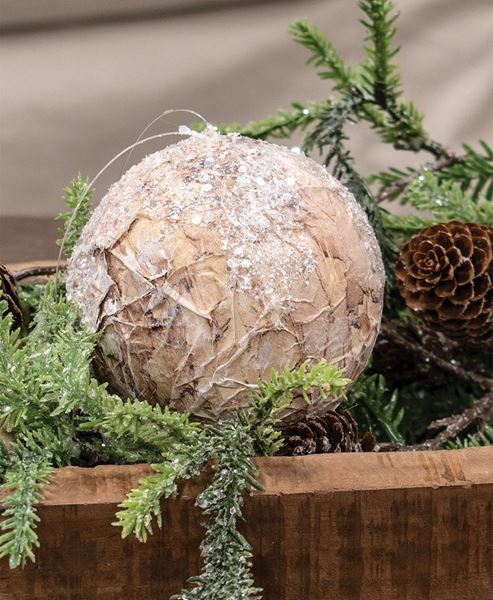 Picture of Sparkle Birch Ball Ornament, 4"