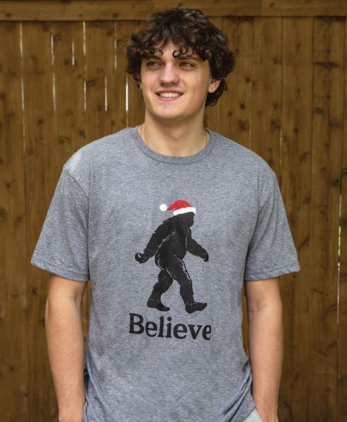 Picture of Believe Santa Bigfoot T-Shirt - Heather Graphite