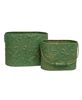 Picture of Dragonfly Embossed Distressed Green Metal Oval Buckets - 2/Set