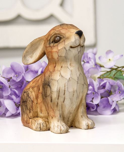 Picture of Carved Look Resin Bunny Sitter, 7"H