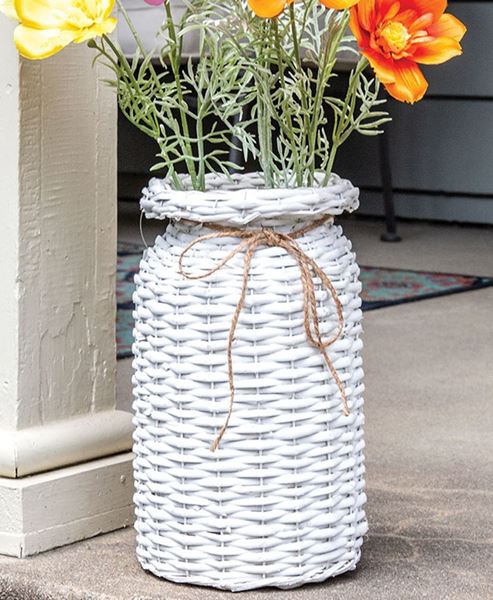 Picture of White Willow Milk Can Basket