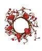 Picture of Red Glitter Heart & Berries Candle Ring, 3.5"