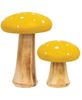 Picture of White Dotted Yellow Wood Mushrooms, 2/Set