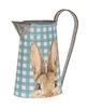 Picture of Blue & White Gingham Check Peeking Bunny Metal Pitcher